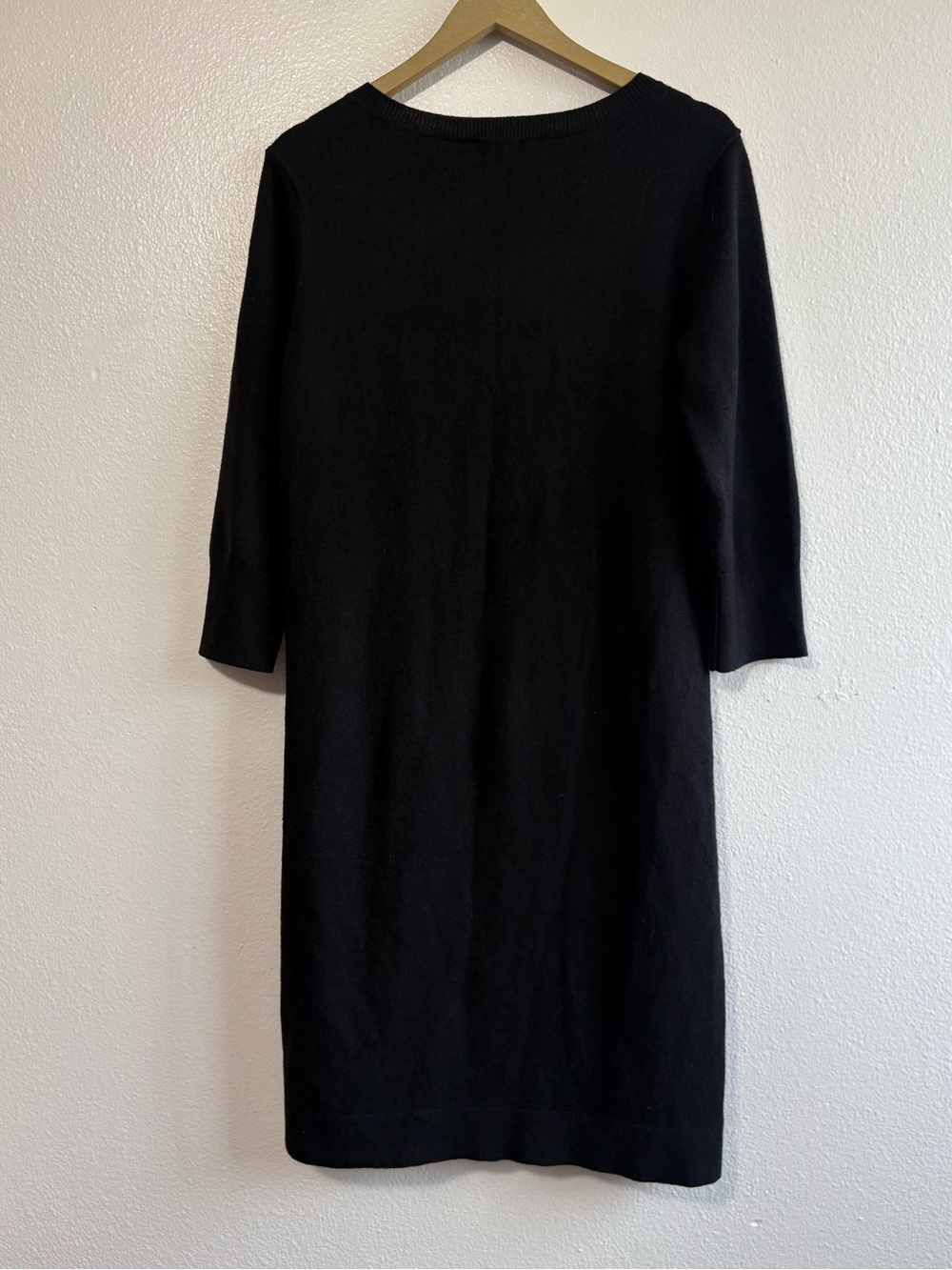 Sundance Size Medium Black Wool Silk Knit Satin Midi Dress Neutral Fall Academia - Picture 2 of 6